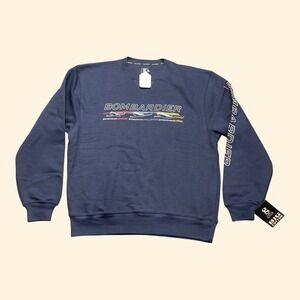 NEW Gear For Sports Bombardier Aviation Sweatshirt Navy Big Cotton Mens (M) NWT